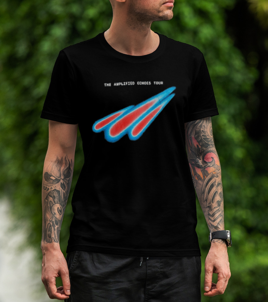 Manchester Orchestra The Amplified Echoes Tour Vibrant Blue Red Streaks T-Shirt