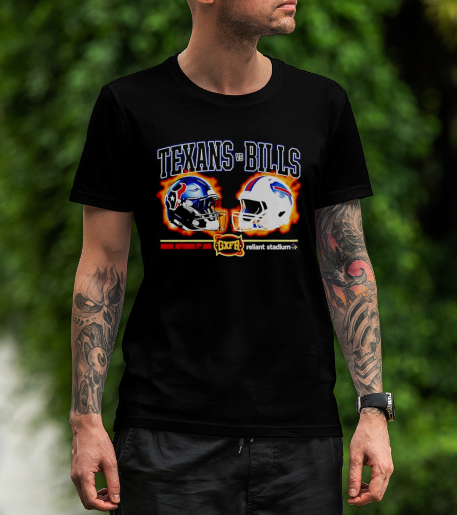 Texans Vs Bills Sunday September 13th 2026 Reliant Stadium Helmet Showdown T-Shirt