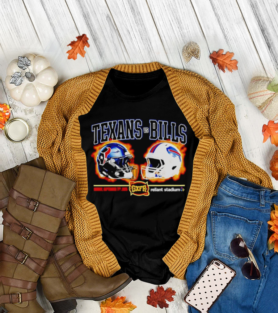 Texans Vs Bills Sunday September 13th 2026 Reliant Stadium Helmet Showdown T-Shirt