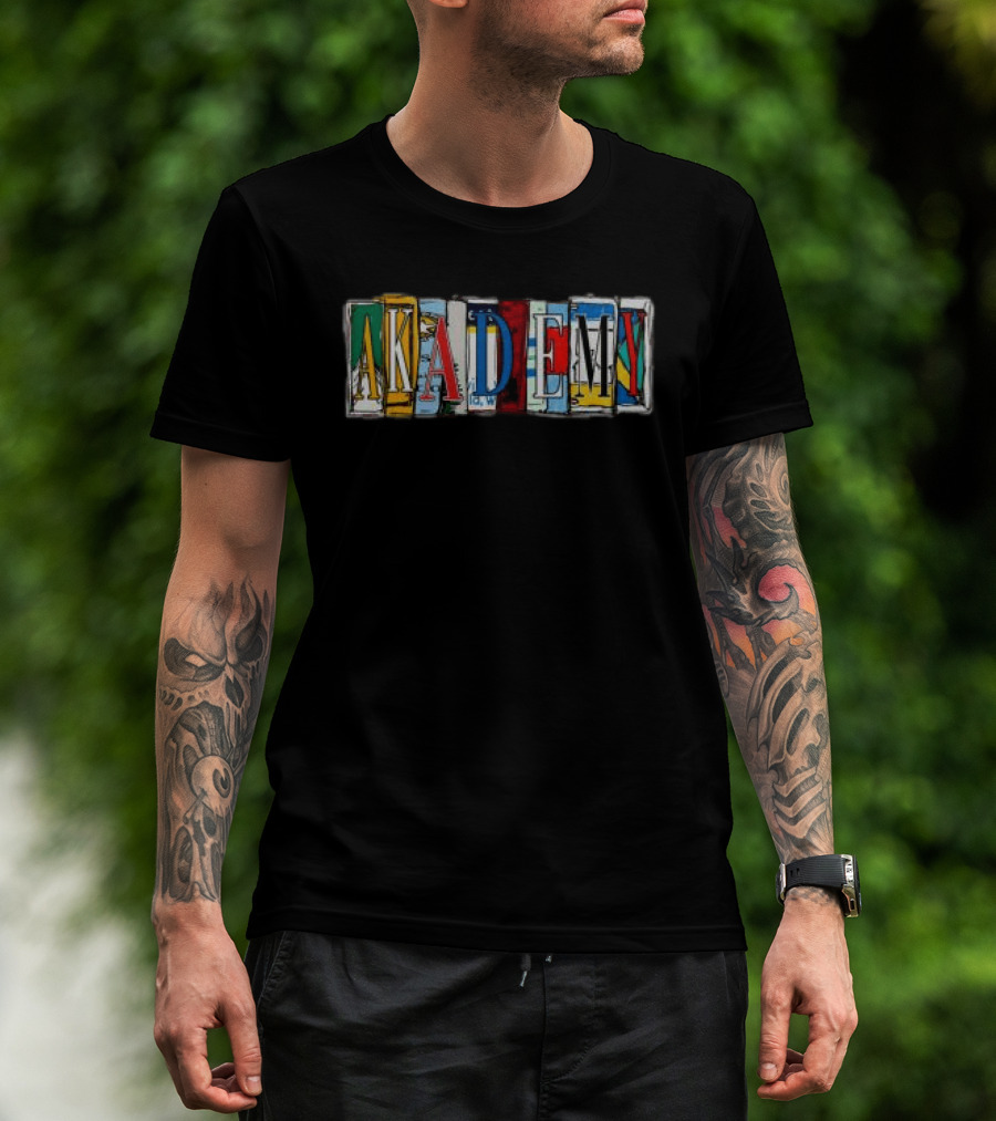 The Akademy Store License Plate Art Alphabet Letters T-Shirt