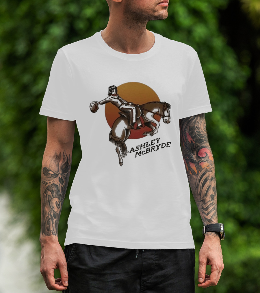 Ashley McBryde Bucking Cowgirl Vintage Sunset Rider T-Shirt