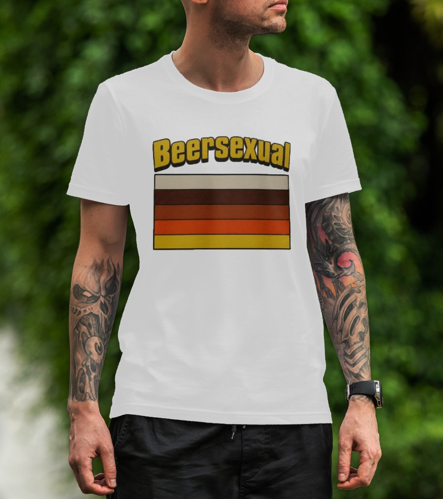 Beersexual Striped Flag With Bold Earth Tones T-Shirt