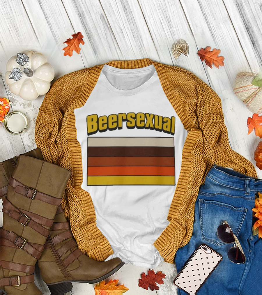 Beersexual Striped Flag With Bold Earth Tones T-Shirt