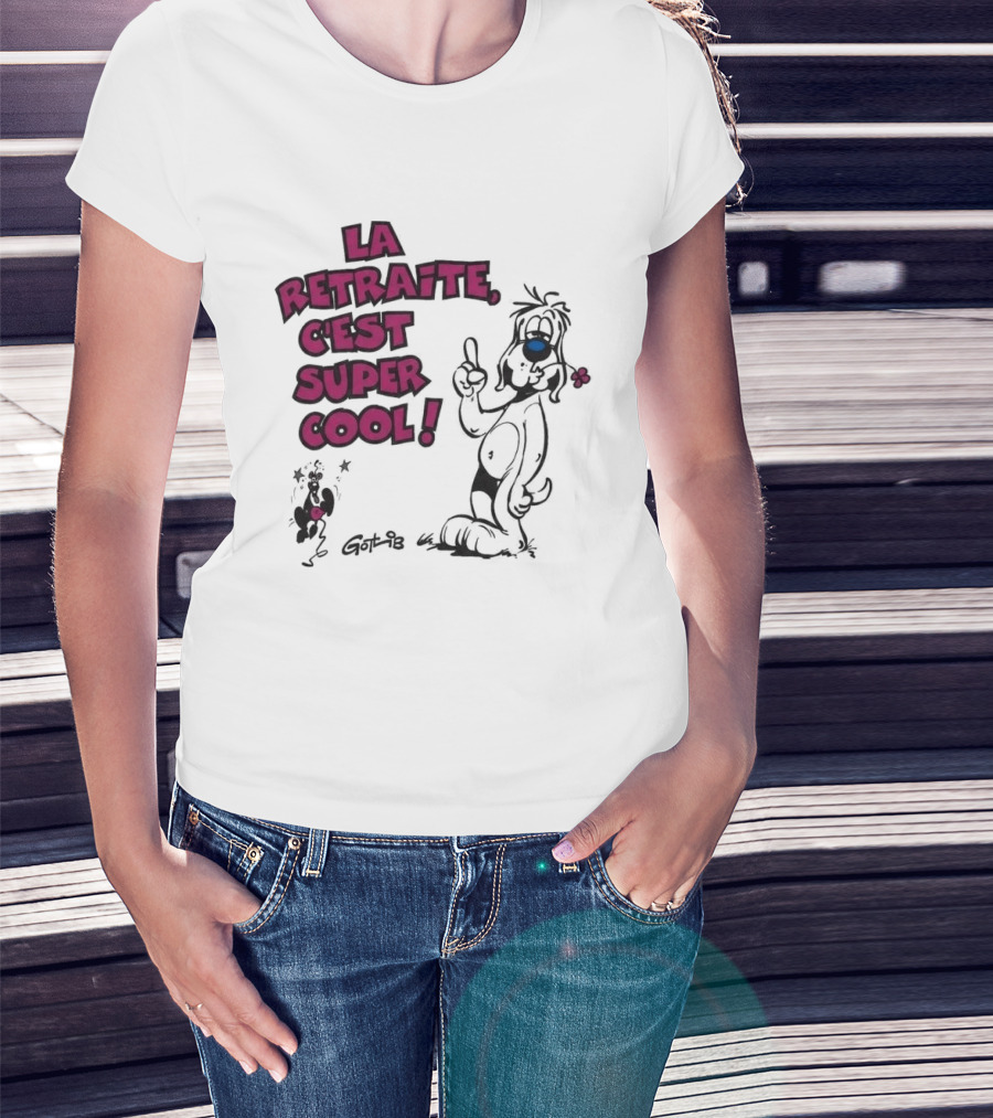 La Retraite C'est Super Cool Gotlib Humorous Cartoon T-Shirt