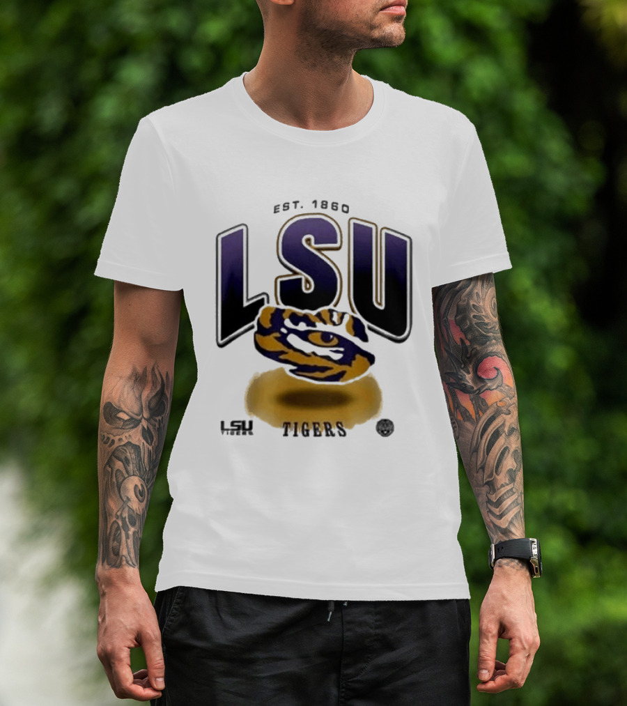 LSU Tigers Est. 1860 Bold Letter Tiger T-Shirt