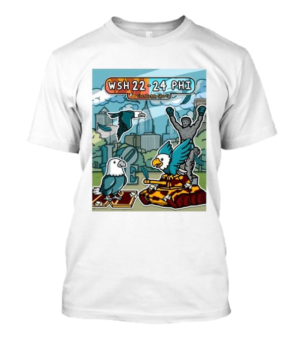 CornDoggy Sports WSH 22 24 PHI Washington Vs Philadelphia Eagles And Tank Scene T-Shirt