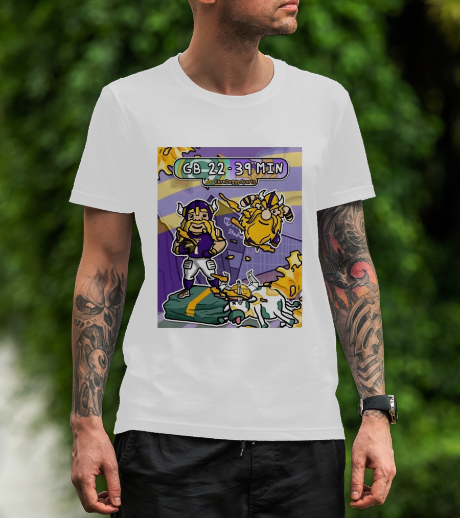 GB 22 39 MIN CornDoggy Sports Green Bay Packers Vs Minnesota Vikings T-Shirt