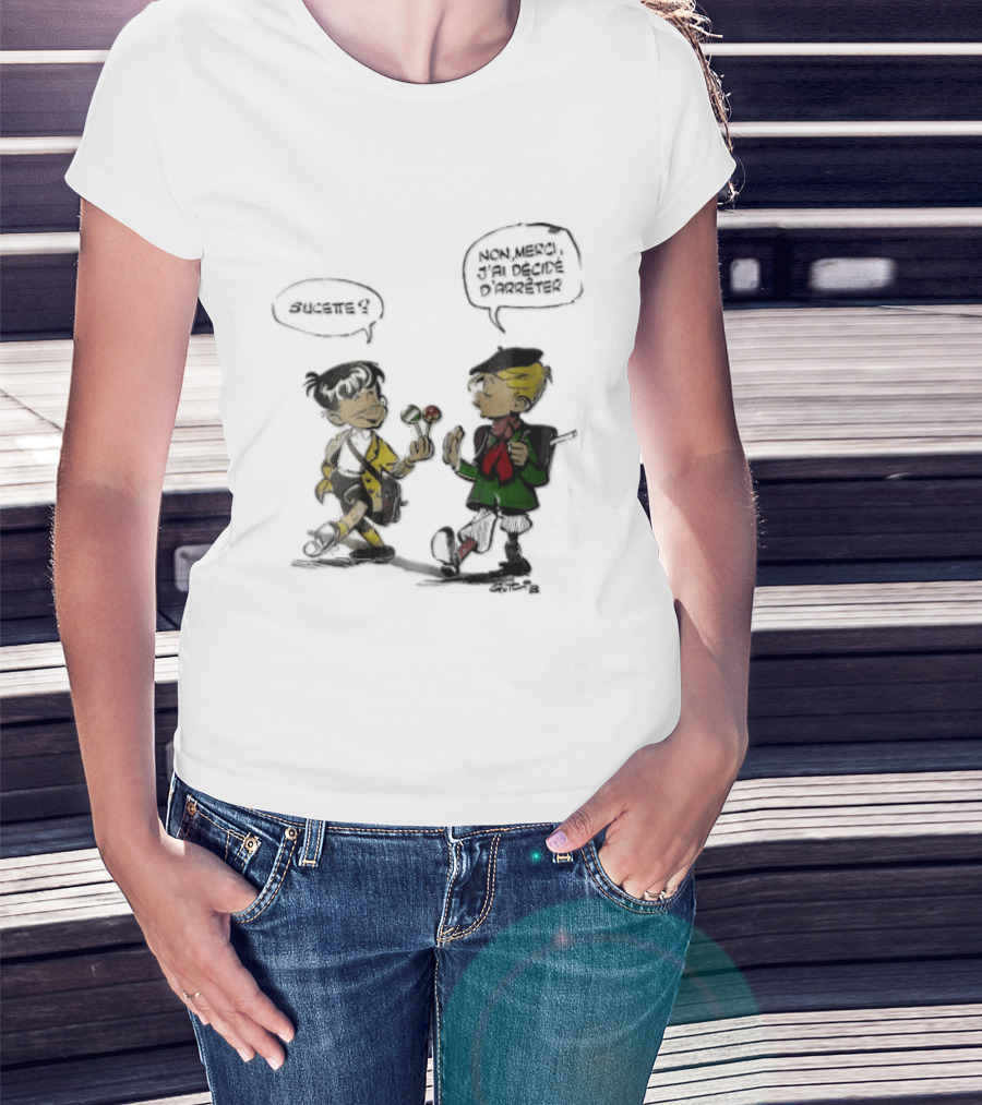 Sucette Non Merci Jai Decide Darreter Gotlib Cartoon French Schoolboys T-Shirt