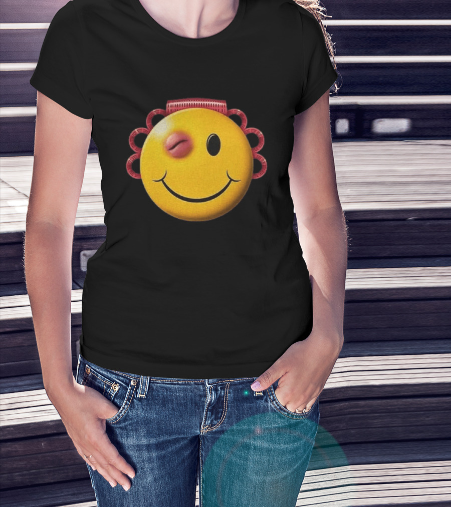 A$AP Rocky Don't Be Dumb Tour Smiley Face With Winking Eye And Red Rope Details T-Shirt