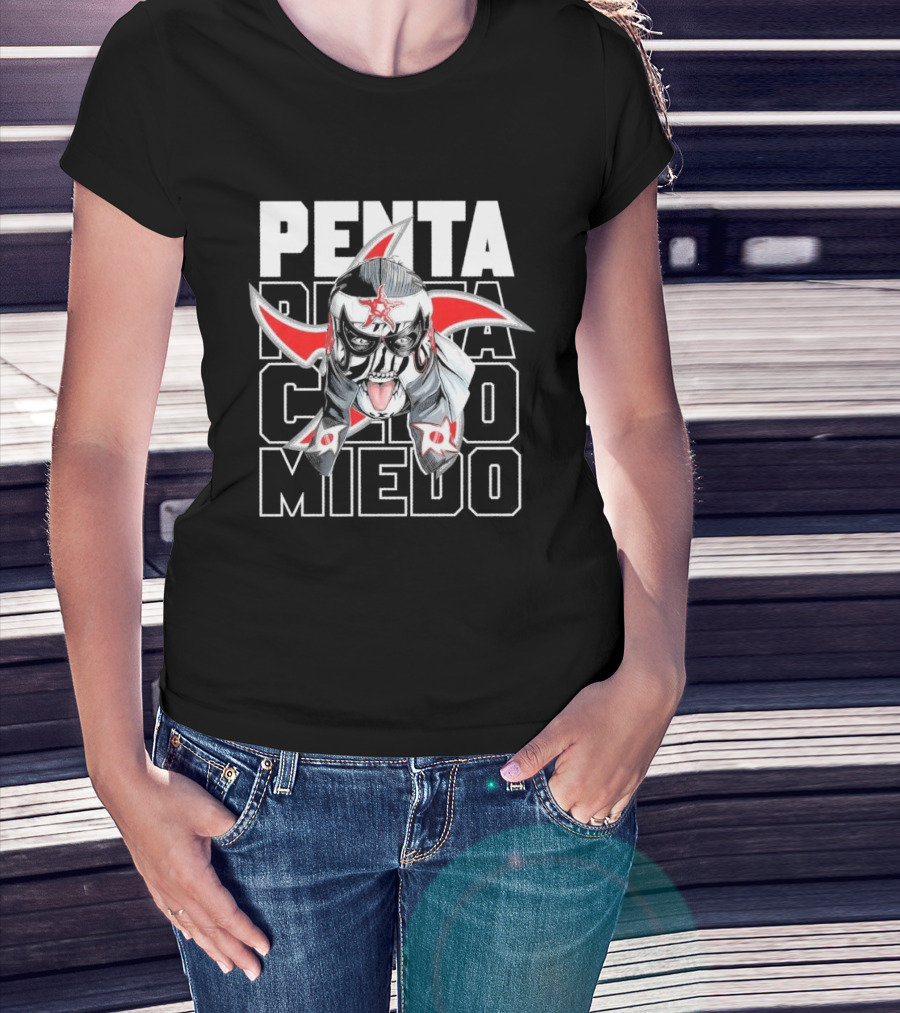Penta Lucha Libre Cero Miedo Bold Text Red White T-Shirt