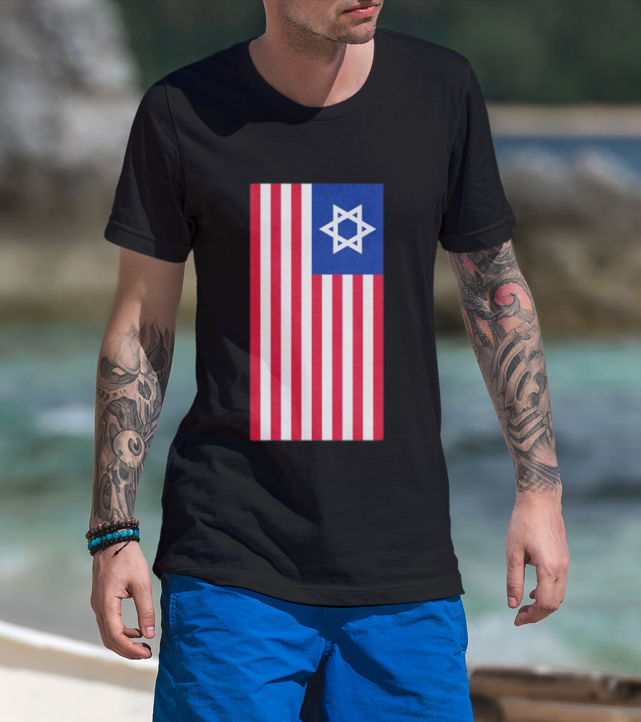 Hyde Force Store Very Serious Marine Casualty USA Israel Flag T-Shirt