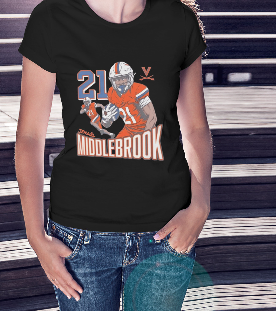 Jekail Middlebrook 21 Virginia Cavaliers Football Player T-Shirt