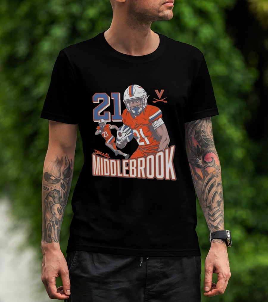 Jekail Middlebrook 21 Virginia Cavaliers Football Player T-Shirt