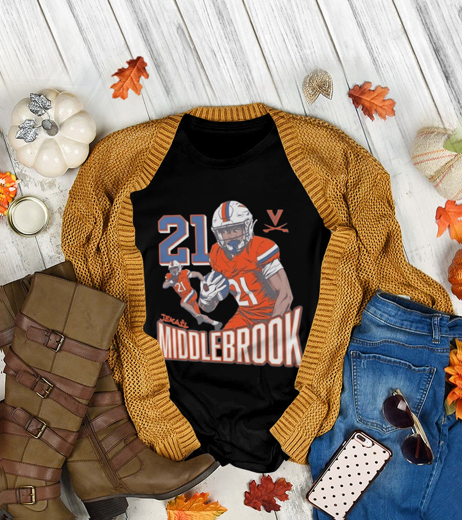 Jekail Middlebrook 21 Virginia Cavaliers Football Player T-Shirt