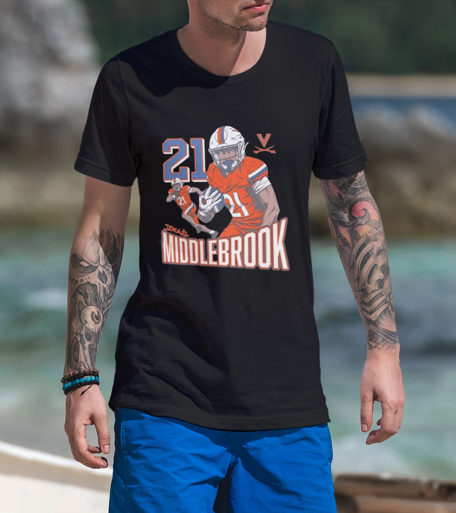 Jekail Middlebrook 21 Virginia Cavaliers Football Player T-Shirt
