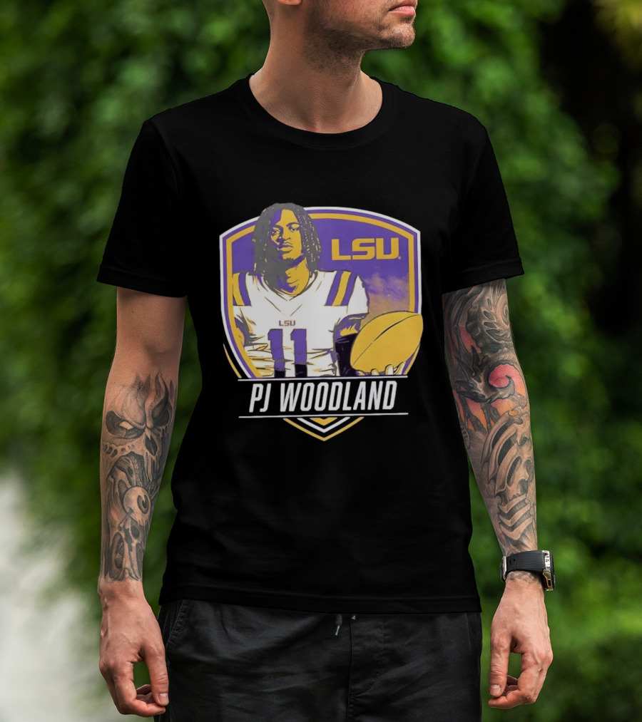 LSU Tigers Football PJ Woodland No 11 T-Shirt