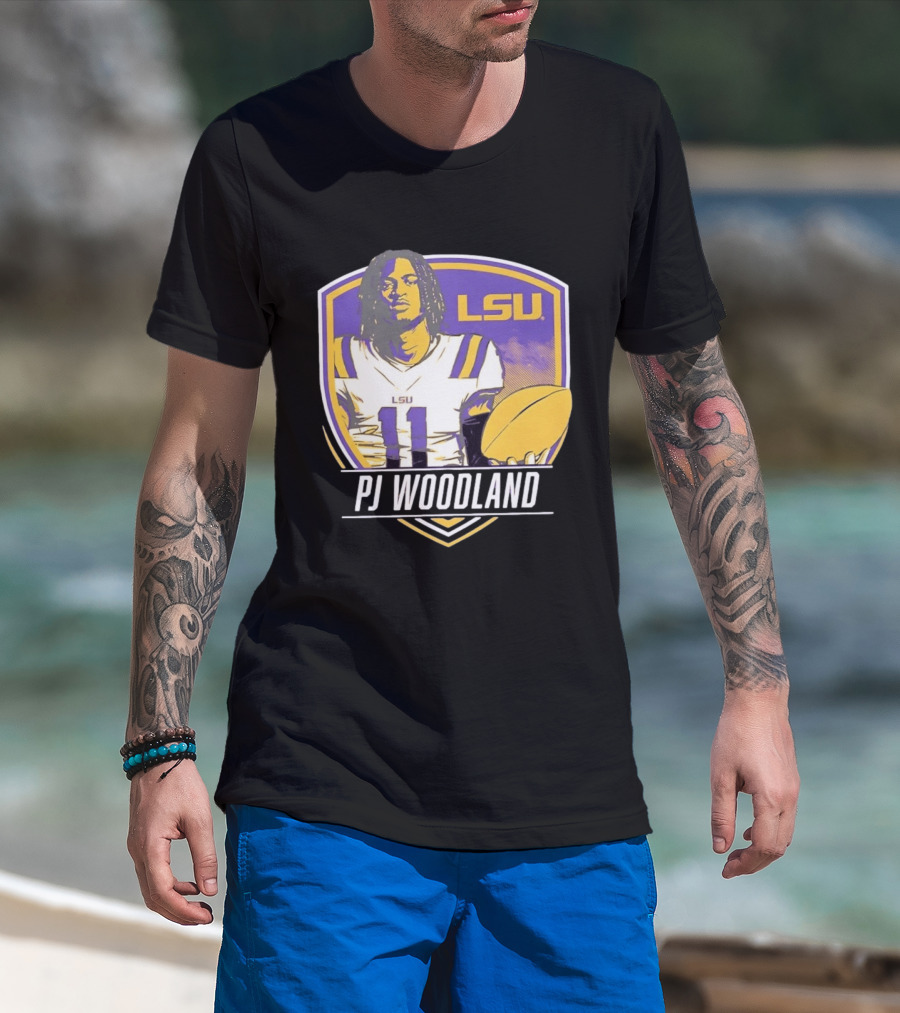 LSU Tigers Football PJ Woodland No 11 T-Shirt