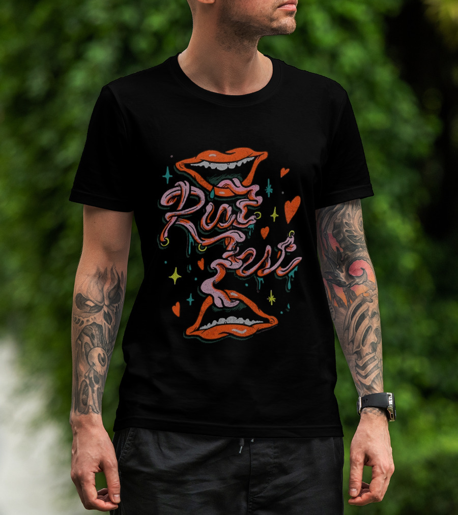 Riot Fest 2026 Chicago Douglass Park September Tongue Tied Lineup Vibrant Lips And Hearts T-Shirt