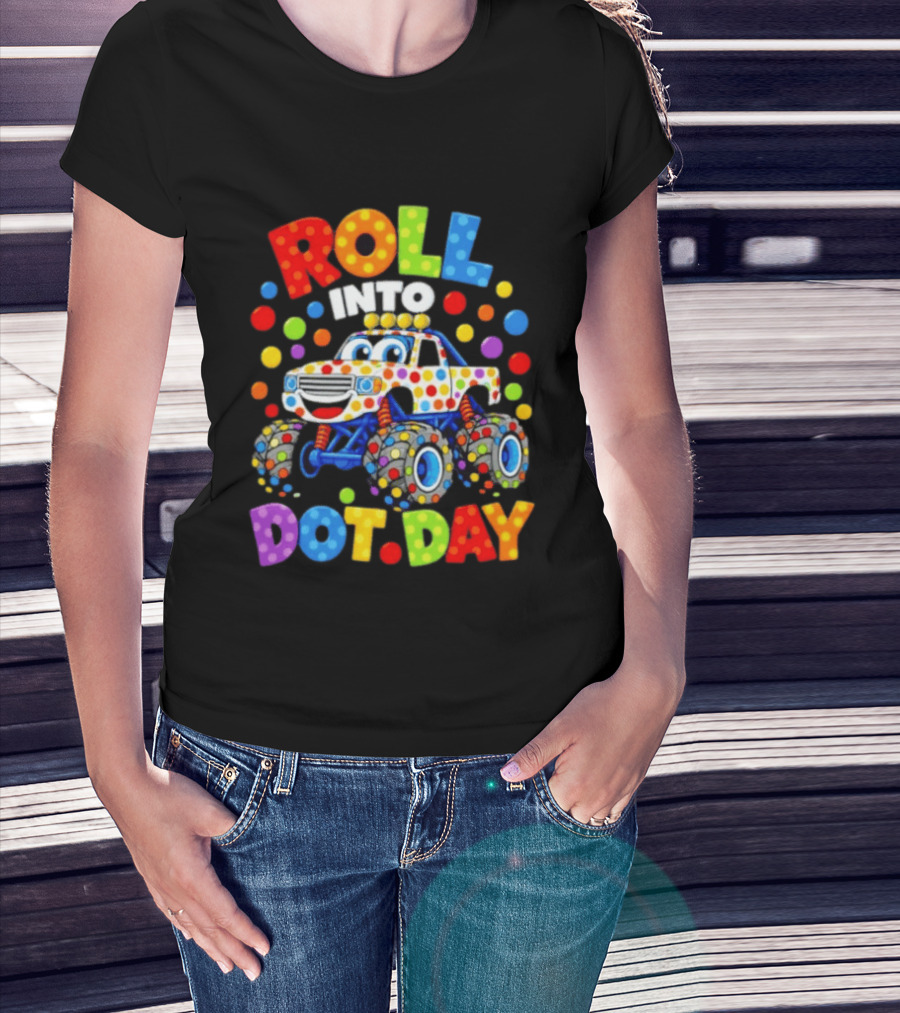 Roll Into Dot Day Colorful Polka Dot Car Fun T-Shirt