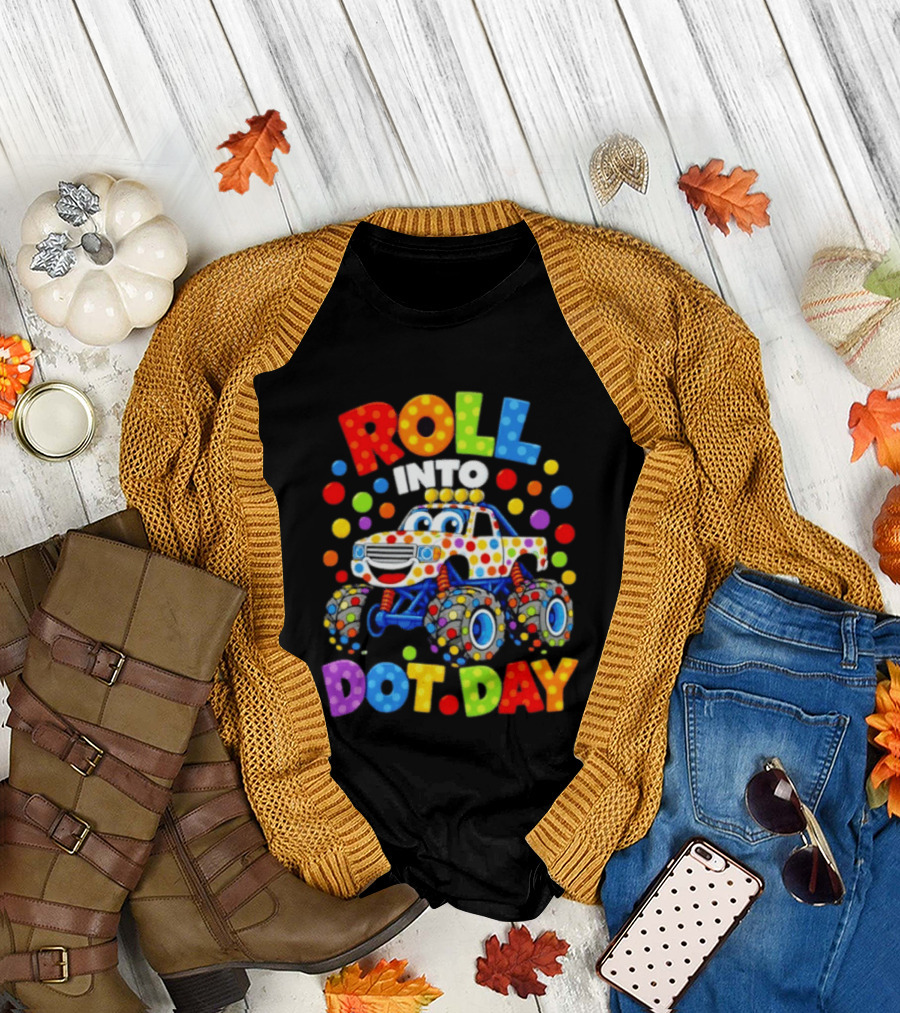 Roll Into Dot Day Colorful Polka Dot Car Fun T-Shirt