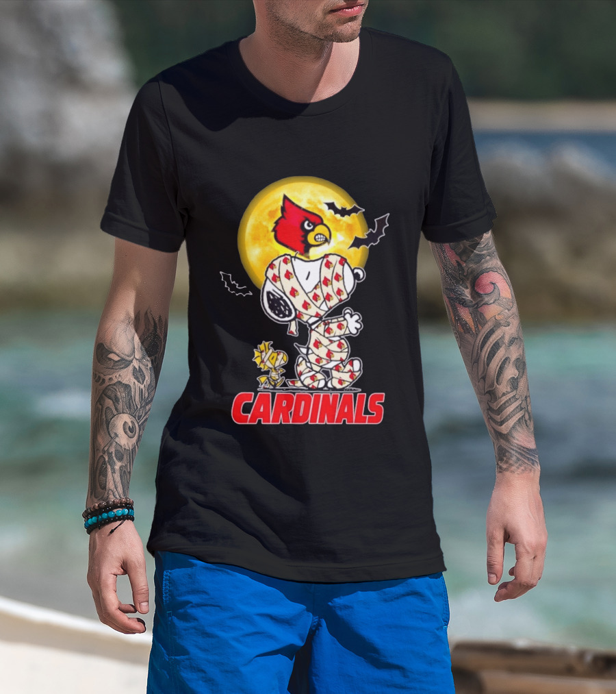 Louisville Cardinals Snoopy Woodstock Mummy Halloween T-Shirt