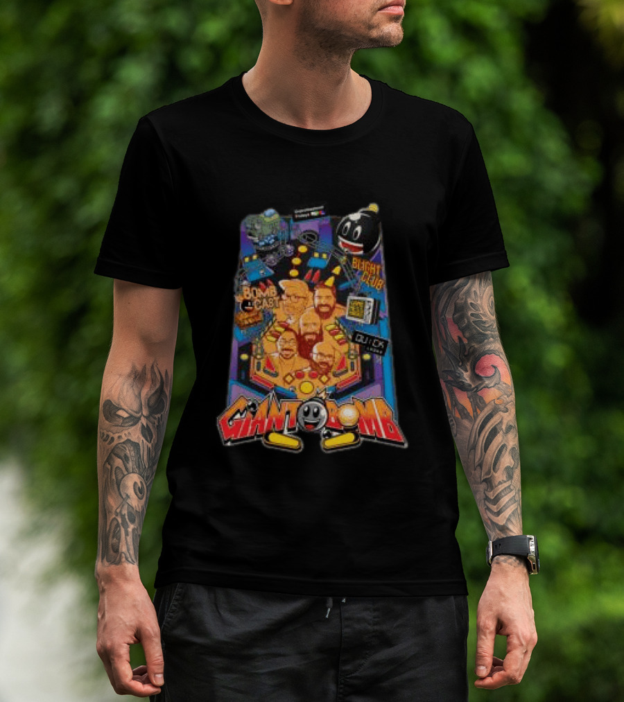 Giant Bomb Pinball Blight Club Quick Looks Bomb Cabinet Retro Arcade T-Shirt