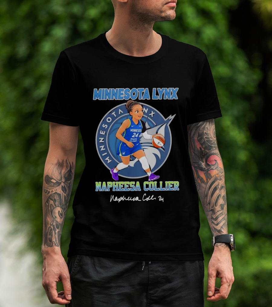 Minnesota Lynx Napheesa Collier 24 Chibi Basketball Player T-Shirt