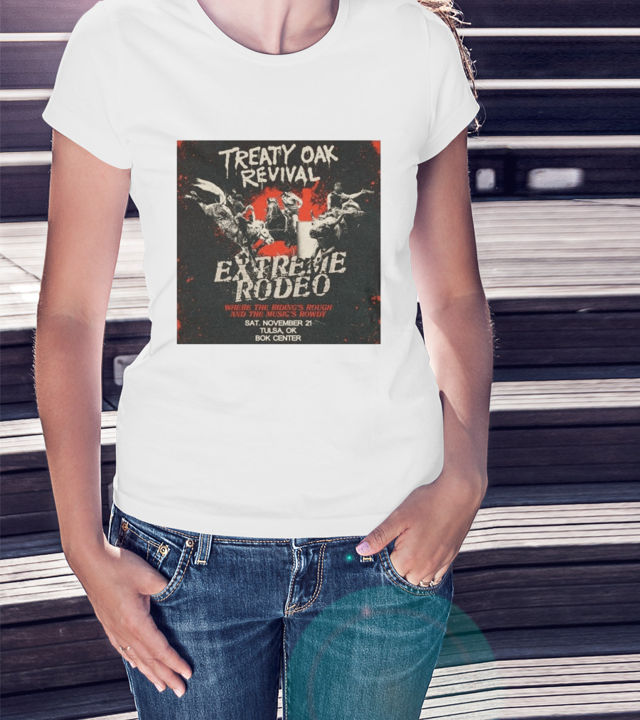 Treaty Oak Revival Extreme Rodeo Tulsa OK November 21 Bok Center Event T-Shirt