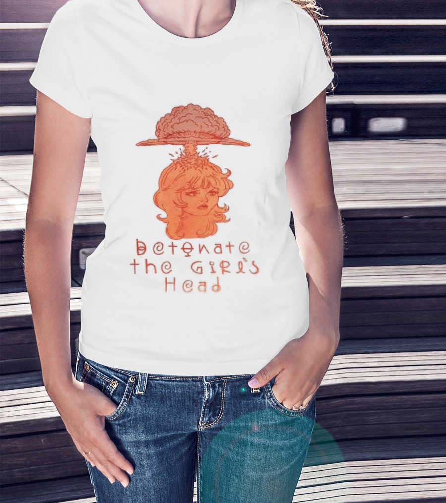 Hydeforce Store Detonate The Girl's Head Oat Dye T-Shirt