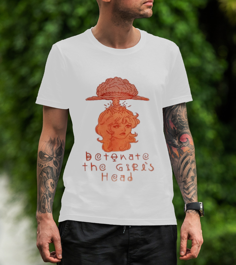 Hydeforce Store Detonate The Girl's Head Oat Dye T-Shirt