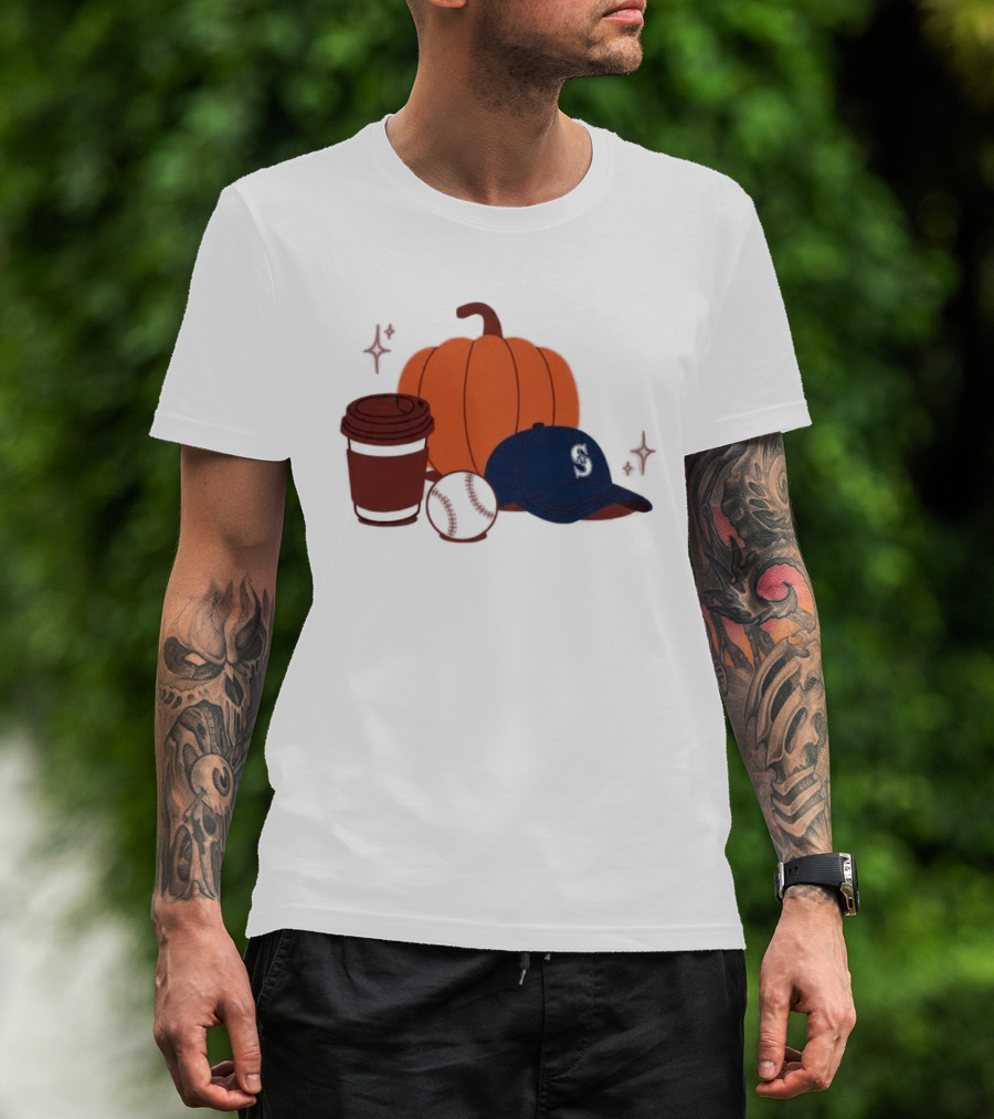 Mariners Pumpkinpalooza Coffee Baseball Cap Pumpkin T-Shirt