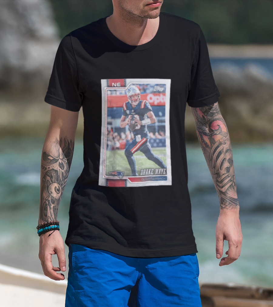 2026 Topps Football NE Drake Maye Quarterback Patriots T-Shirt