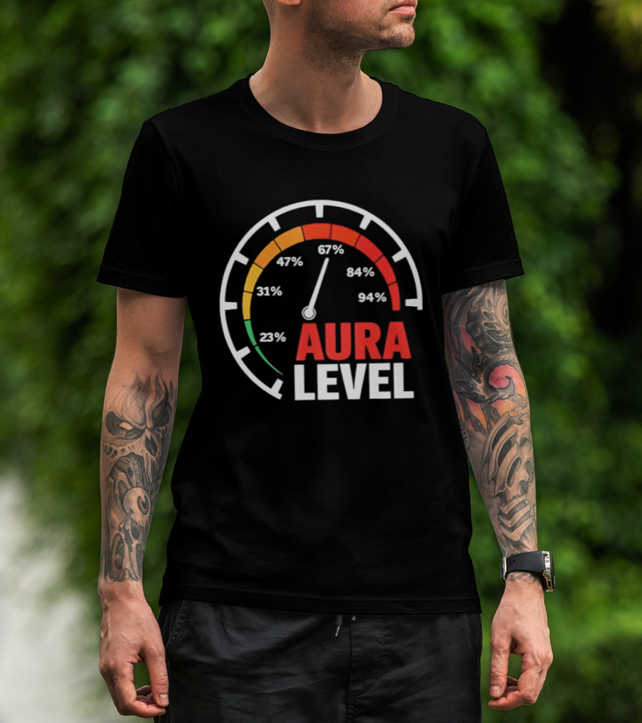 Aura Level Percentage Gauge 23% 31% 67% 84% 94% T-Shirt