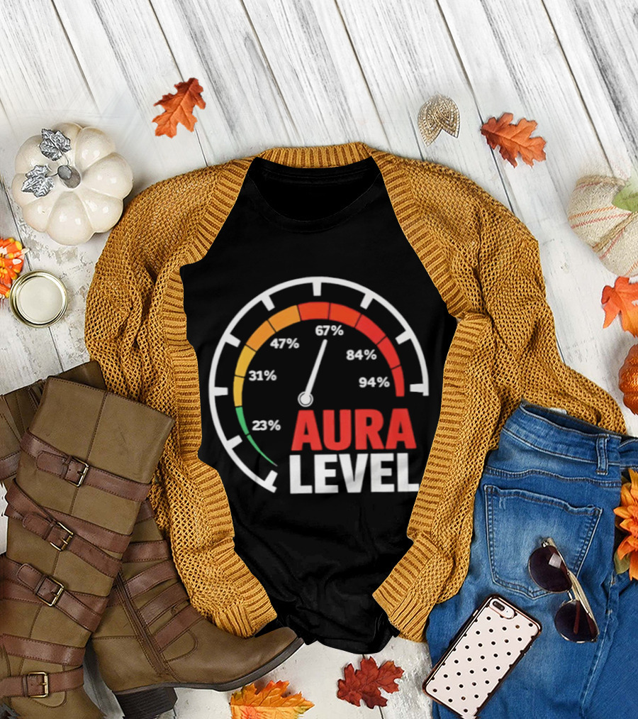 Aura Level Percentage Gauge 23% 31% 67% 84% 94% T-Shirt