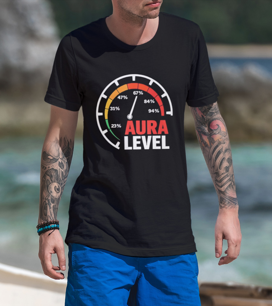 Aura Level Percentage Gauge 23% 31% 67% 84% 94% T-Shirt
