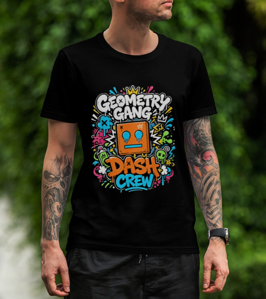 Geometry Gang Dash Crew Vibrant Splash T-Shirt