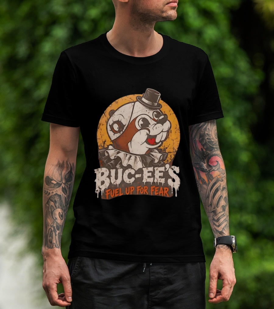 Buc Ee's Fuel Up For Fear Halloween Creepy Clown T-Shirt