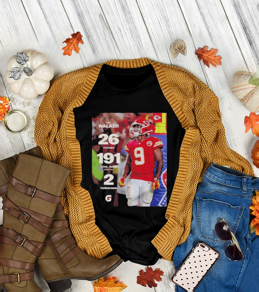 Ken Walker Kansas City Chiefs Career High 26 Touches 191 Total Yards 2 Touchdowns T-Shirt
