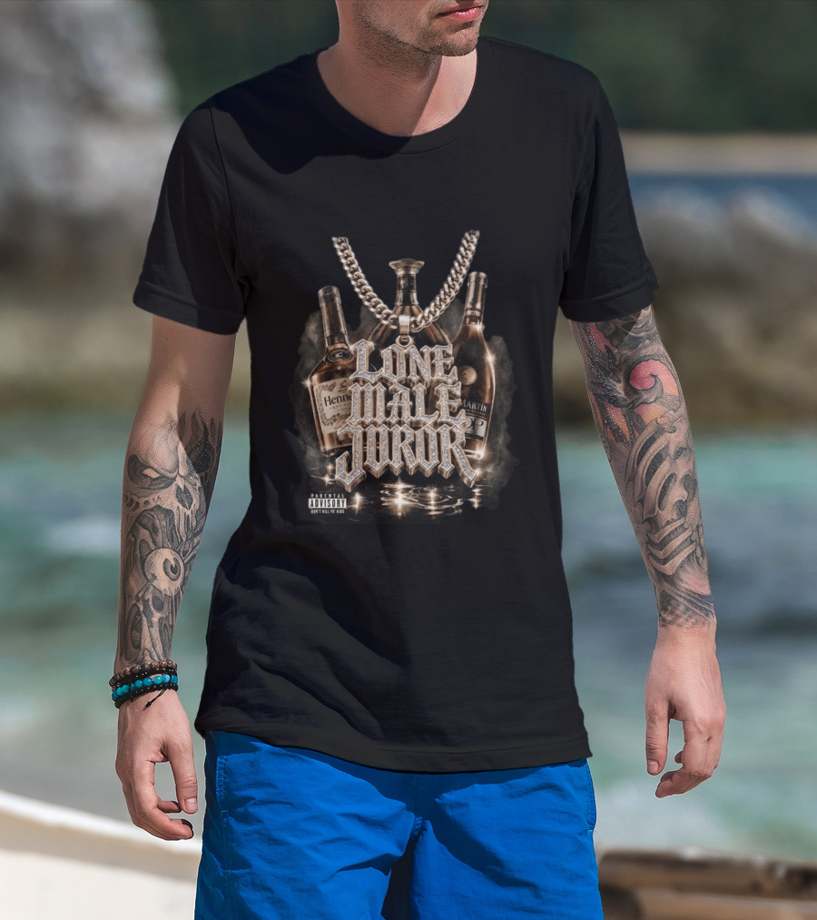 Hydeforce Store Lone Male Juror Liquor Bottle Necklace T-Shirt