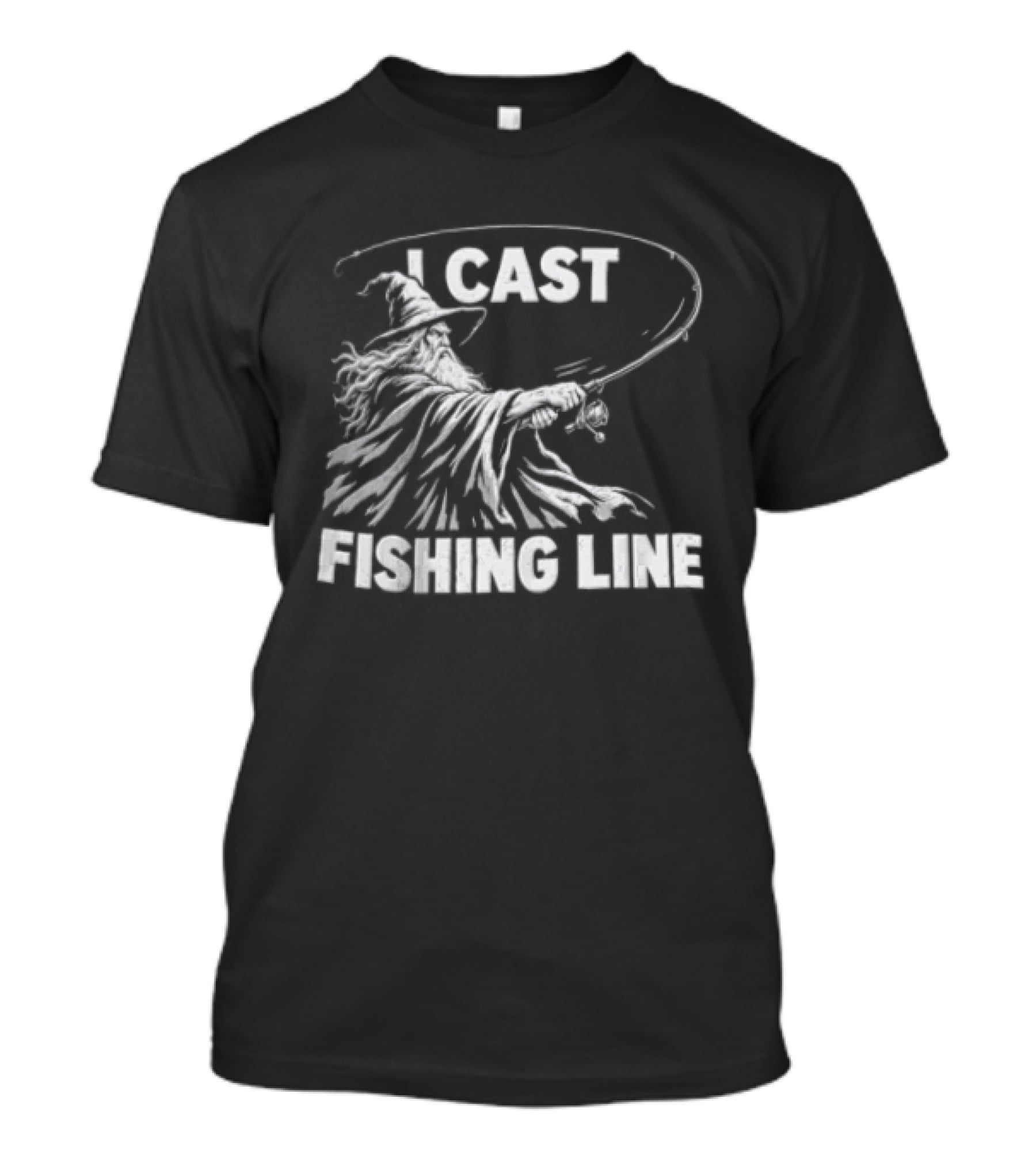 I Cast Fishing Line Wizard Angler Humor Fantasy Magic T-Shirt
