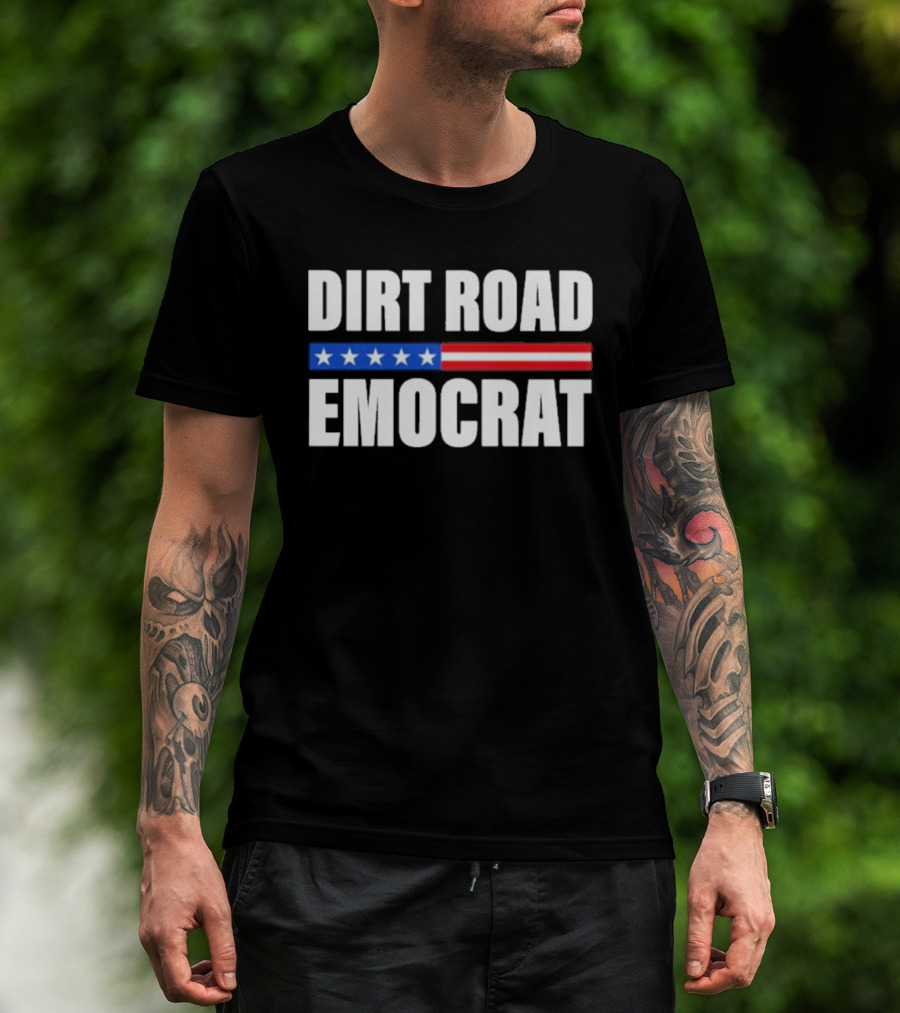 Dirt Road Democrat American Flag Stars Stripes T-Shirt