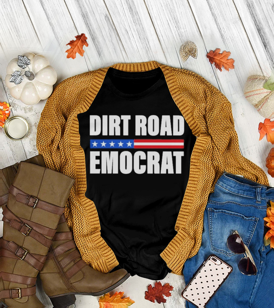 Dirt Road Democrat American Flag Stars Stripes T-Shirt