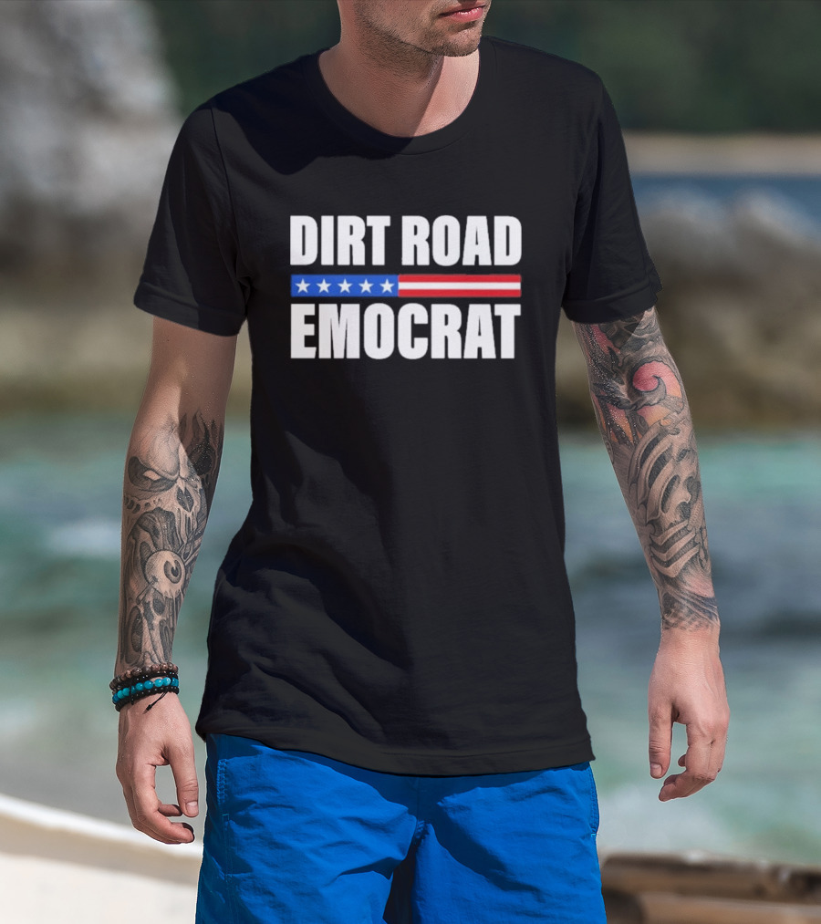 Dirt Road Democrat American Flag Stars Stripes T-Shirt