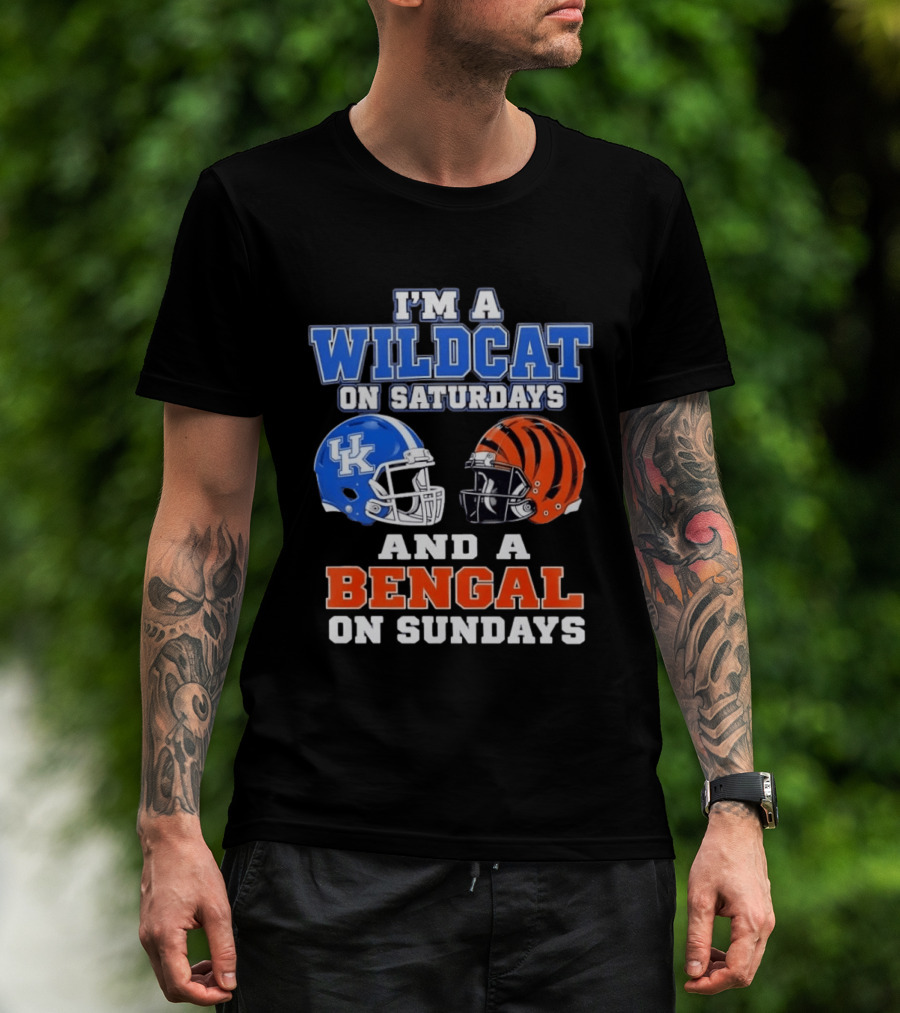 I'm A Wildcat UK Helmet Saturdays Bengal Helmet Sundays T-Shirt