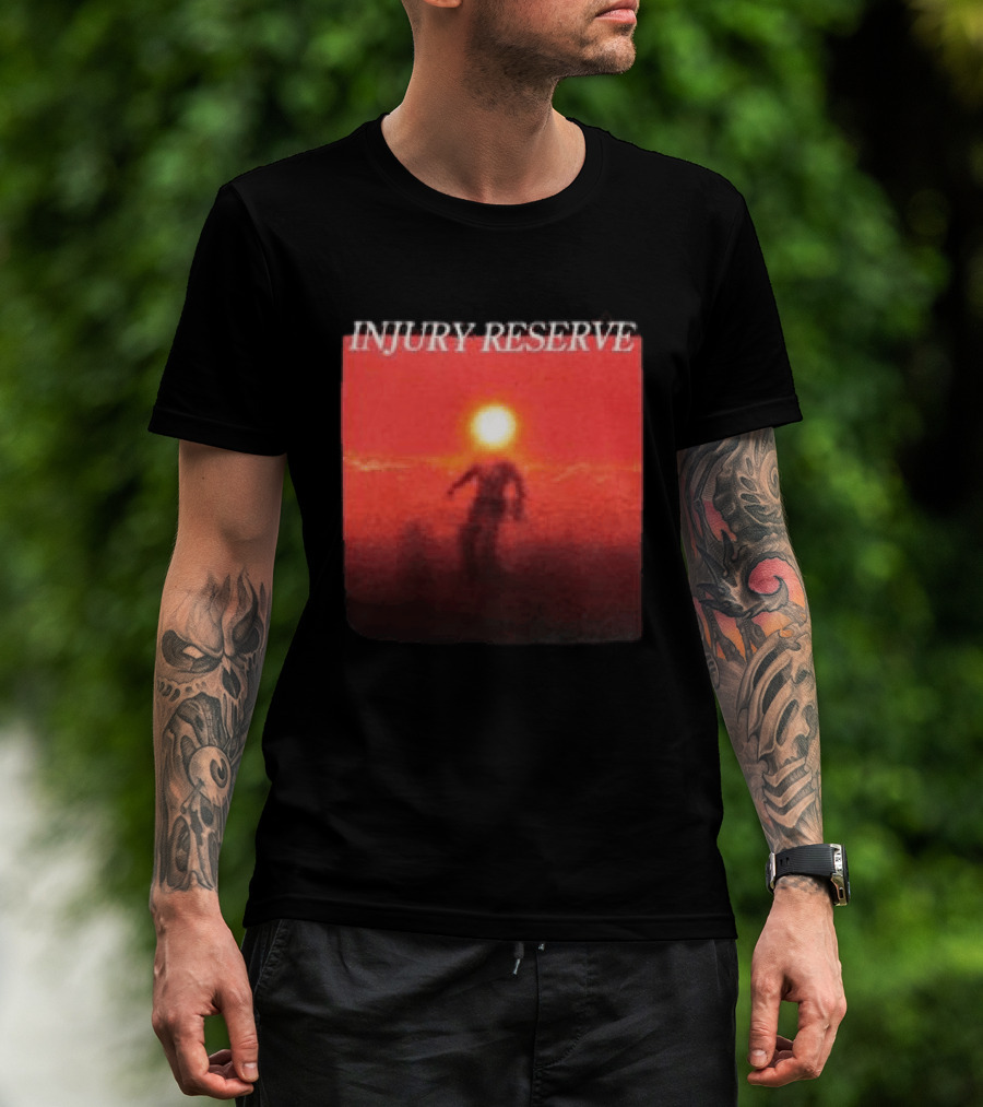 INJURY RESERVE Album Cover Red Sun Scene T-Shirt
