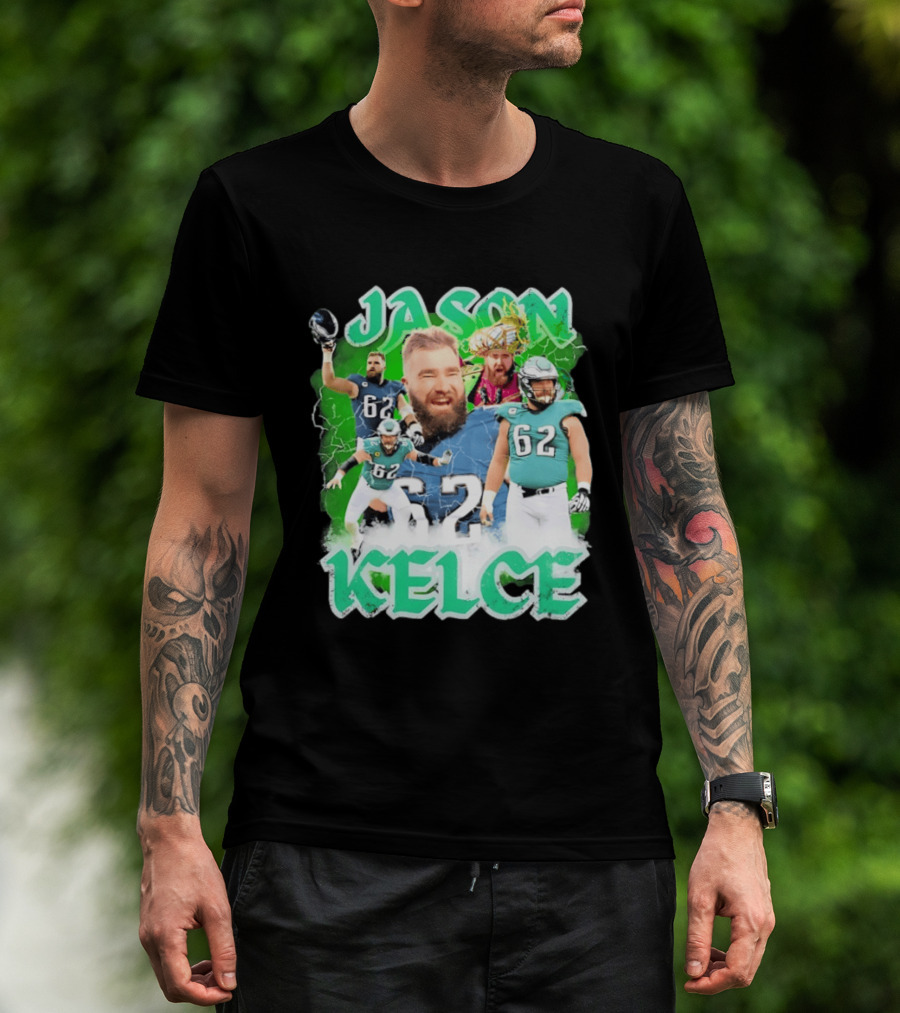 Jason Kelce 62 Philadelphia Eagles Vintage Style Football Fan T-Shirt