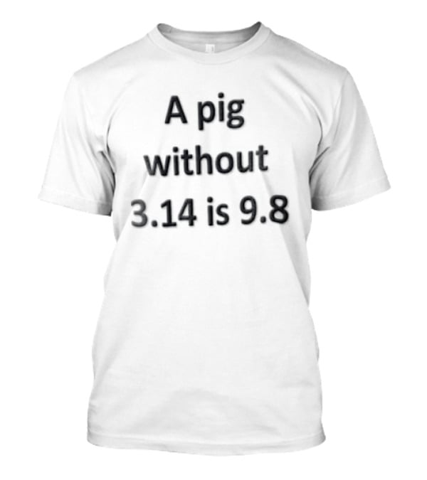 A Pig Without 3.14 Is 9.8 Black Minimalist Clever Play On Words T-Shirt
