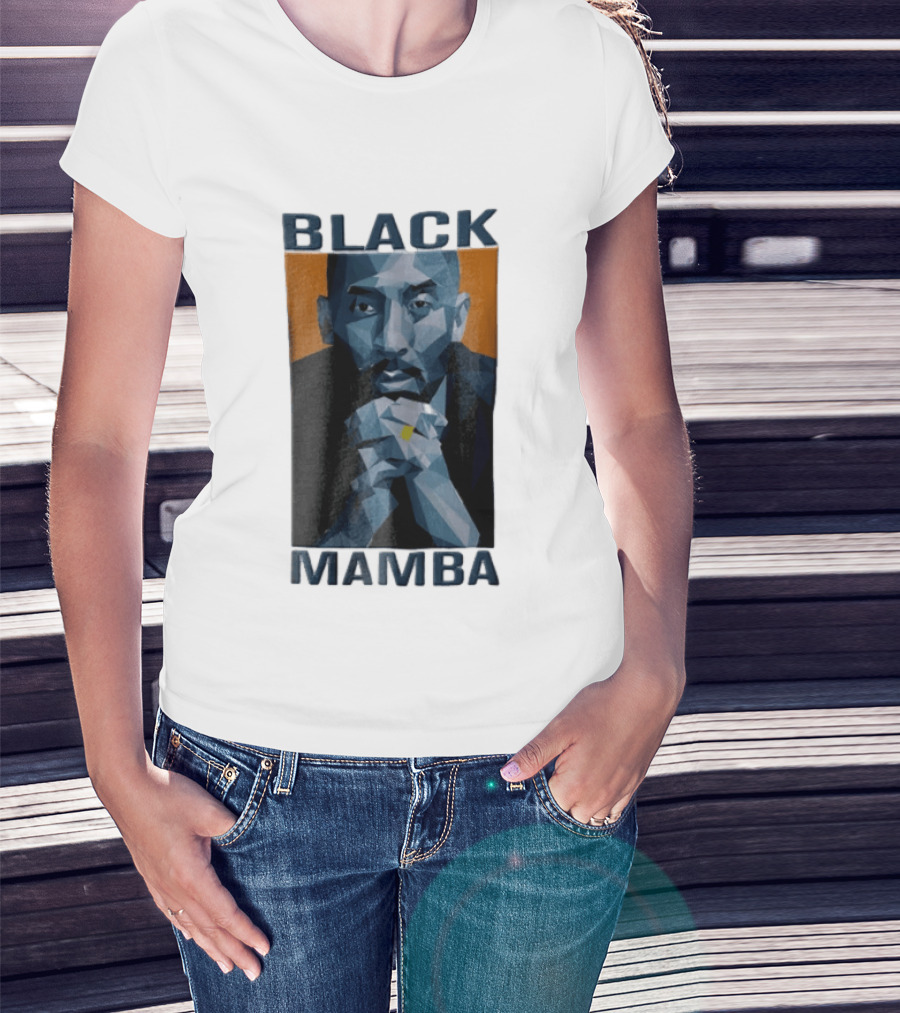 Black Mamba Low Poly Geometric Hands Clasped Orange T-Shirt