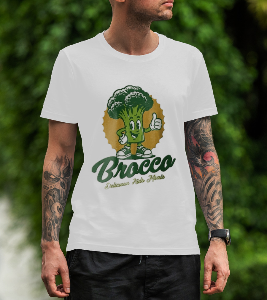 Brocco Delicious Kids Meals Cartoon Broccoli Thumbs Up T-Shirt