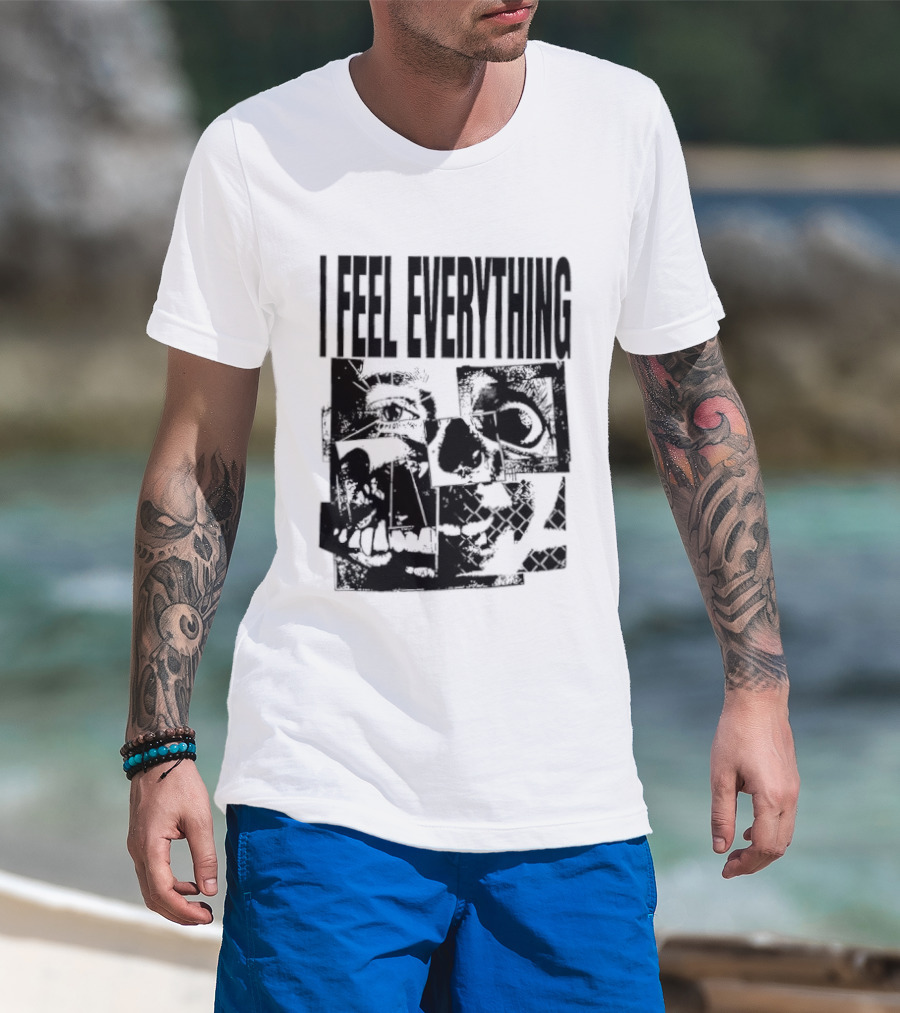 I Feel Everything Horror Skull Face T-Shirt